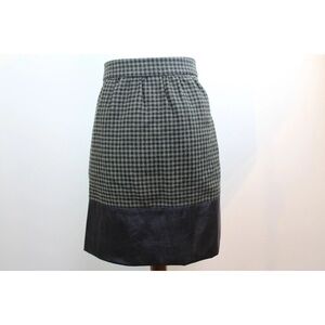 J. Crew Black and Gray Houndstooth Pencil Skirt